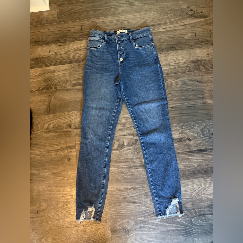 Abercrombie & Fitch High Rise Blue Jeans - Picture 2 of 7